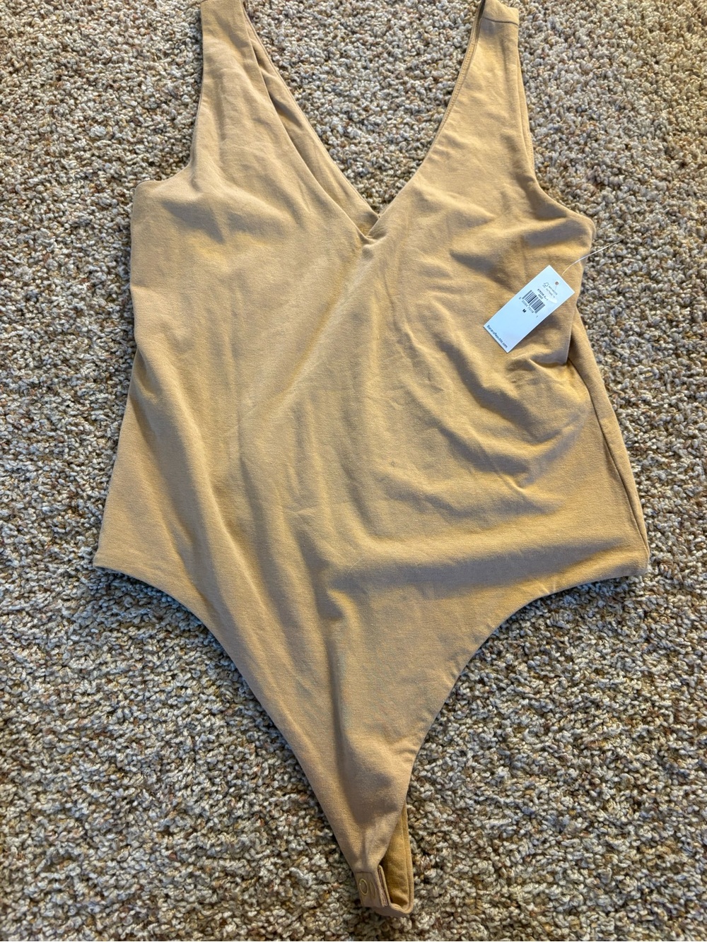 Banana Republic Tan V-Neck  One-Piece Bodysuit